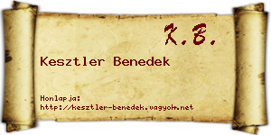 Kesztler Benedek névjegykártya